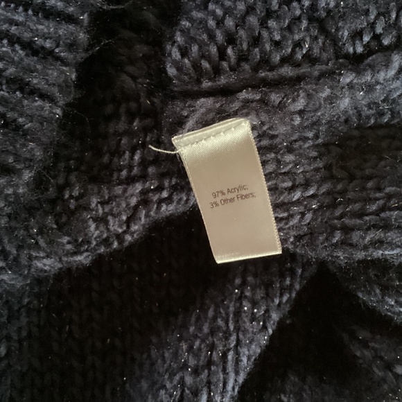 Jennifer Lopez Big Chunky Dark Blue Cable Knit Design Sweater - Picture 6 of 6